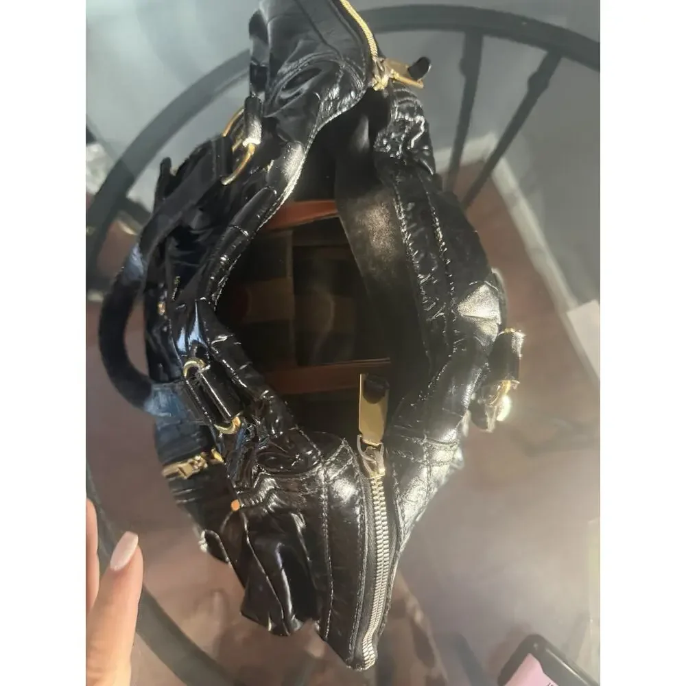 Yves Saint Laurent Rare Downtown Black Patent Leather Tote Bag Hand Bag - Picture 11 of 14